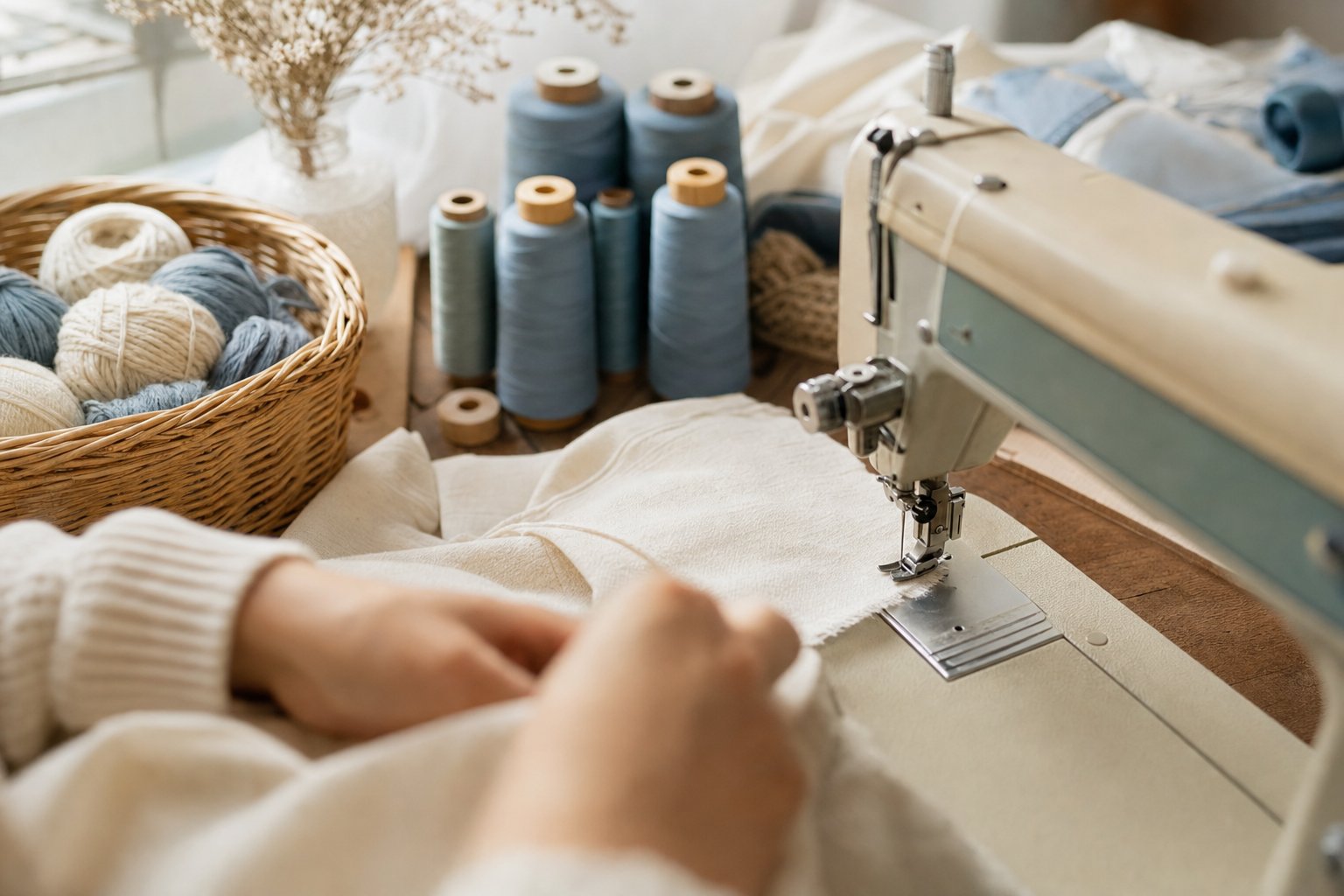 Handarbeit am Nähtisch von MELA Handwerk